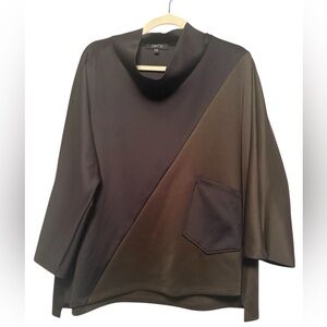 Comfy USA Large Asymmetrical Two Color Pocket Blouse Size Large Langenlook